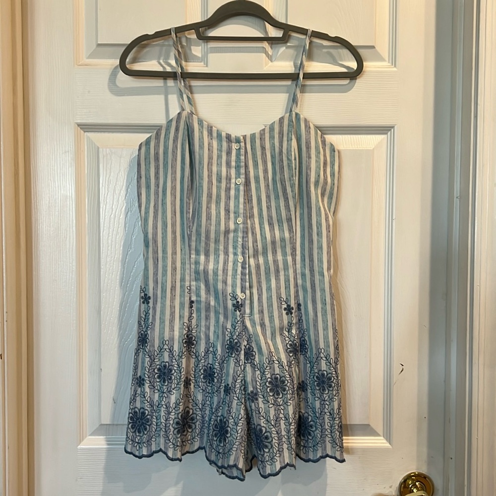 Gianni Bini Embroidered Detail Sleeveless Romper